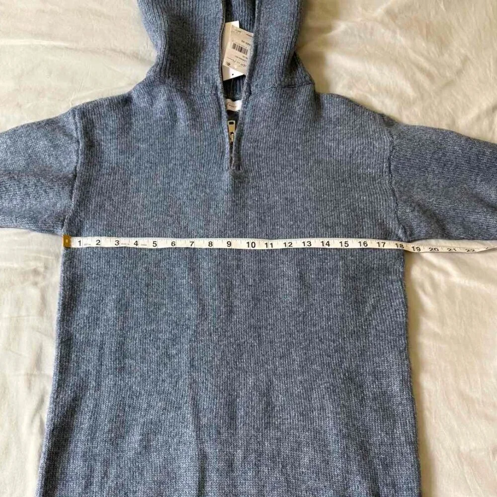 NWT All in Favor Sweater Dress gray-blue, high collar with zipper, size XS - Picture 14 of 16